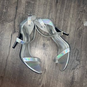 Silver baby doll heel